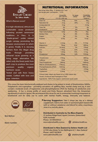 ORGANIC AMARU CEREMONIAL CACAO PASTE DROPS - 250G